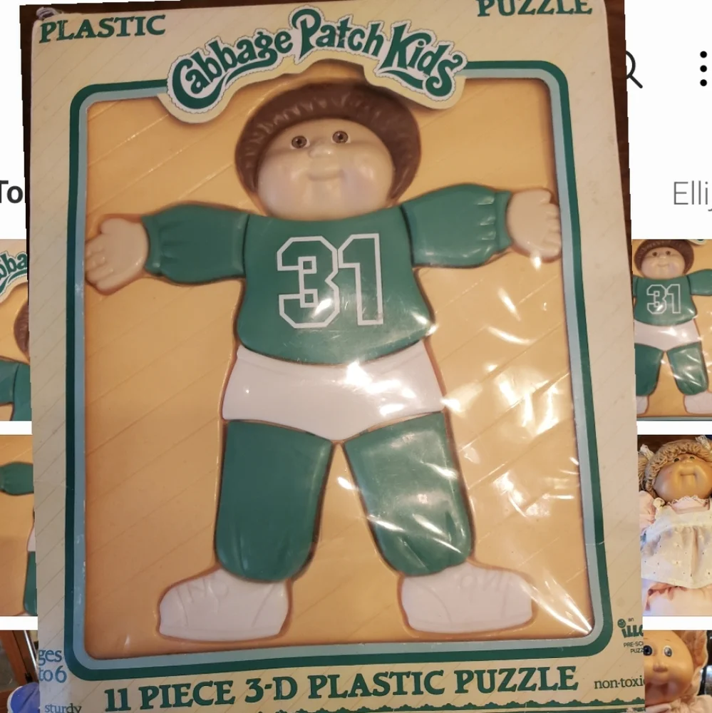 Coleco Vintage 1983 Cabbage Patch Kids 3D 11 Piece Plastic Puzzle
